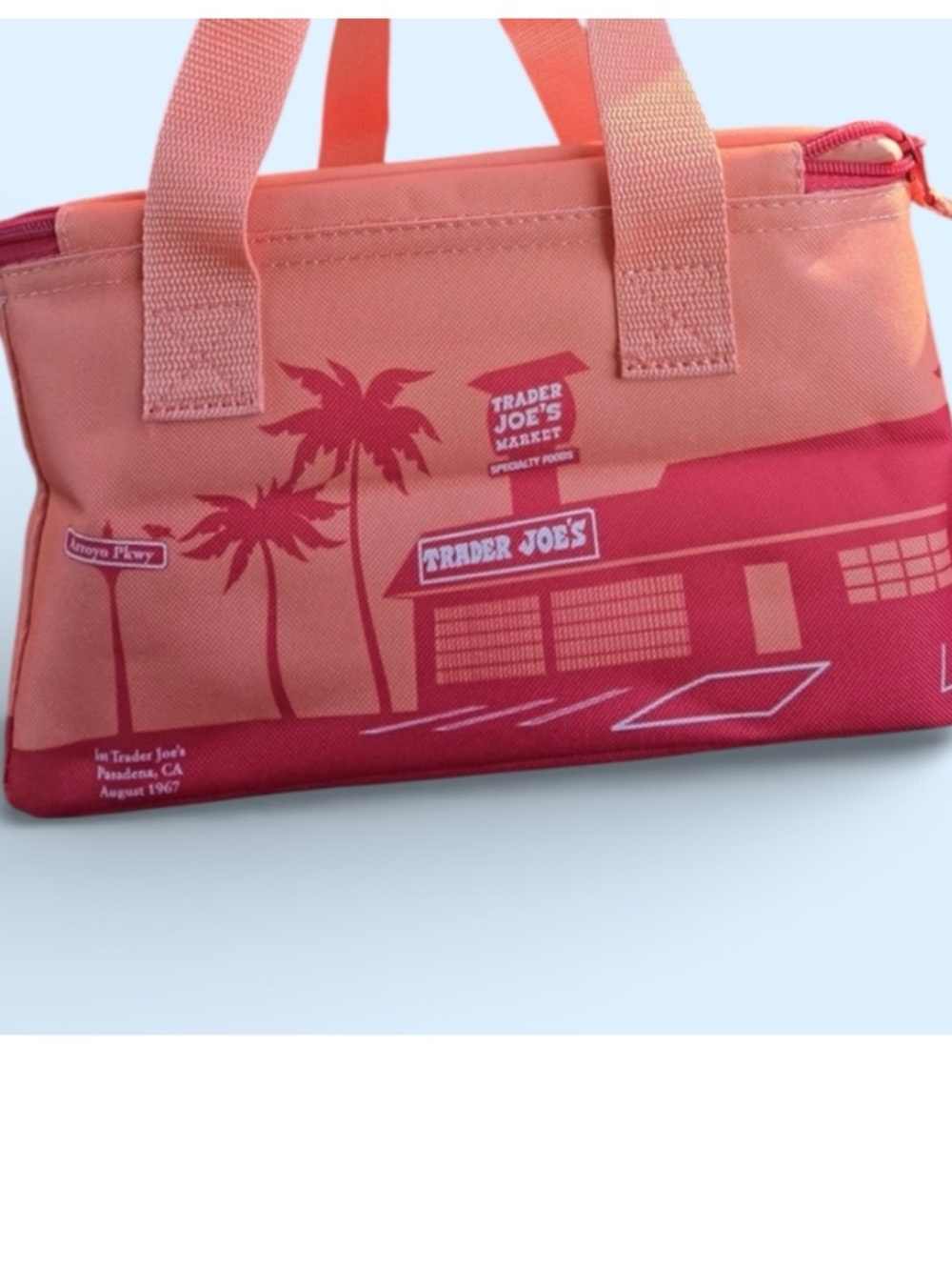 The Very Popular Trader Joe’s Peach Lunch Tote Bag Brand New